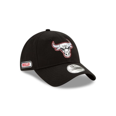 Black Chicago Bulls Hat - New Era NBA NBA Authentics Half Series 9TWENTY Adjustable Caps USA8157923